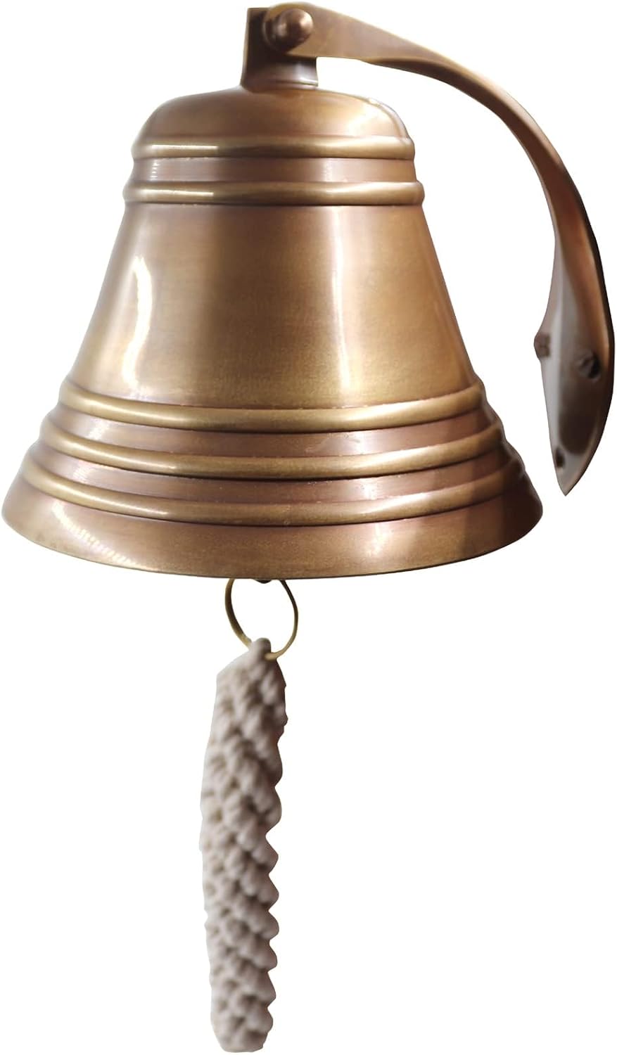 5" Solid Antique Brass Bell Quality Marine Wall Mounted Ship Hanging Bell Perfect for Dinner, Indoor, Outdoor, School, Bar, Reception, Last Order & Church by The Metal Magician