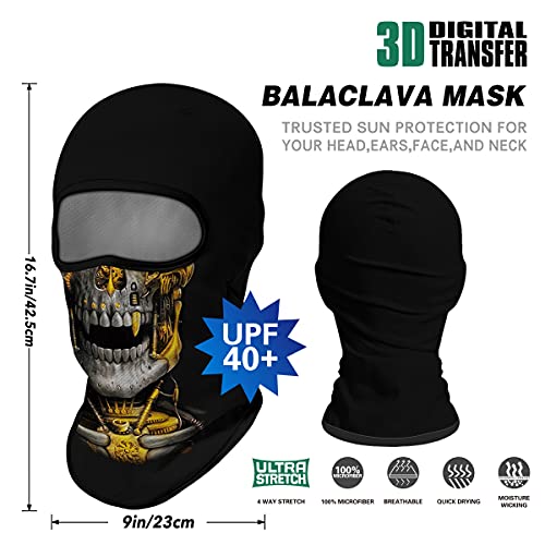 Image of Skull Full ski Mask, 3D Balaclava, UV Sun Protection,Motorcycle /Ski /Scarf /Cycling /Fishing for Men