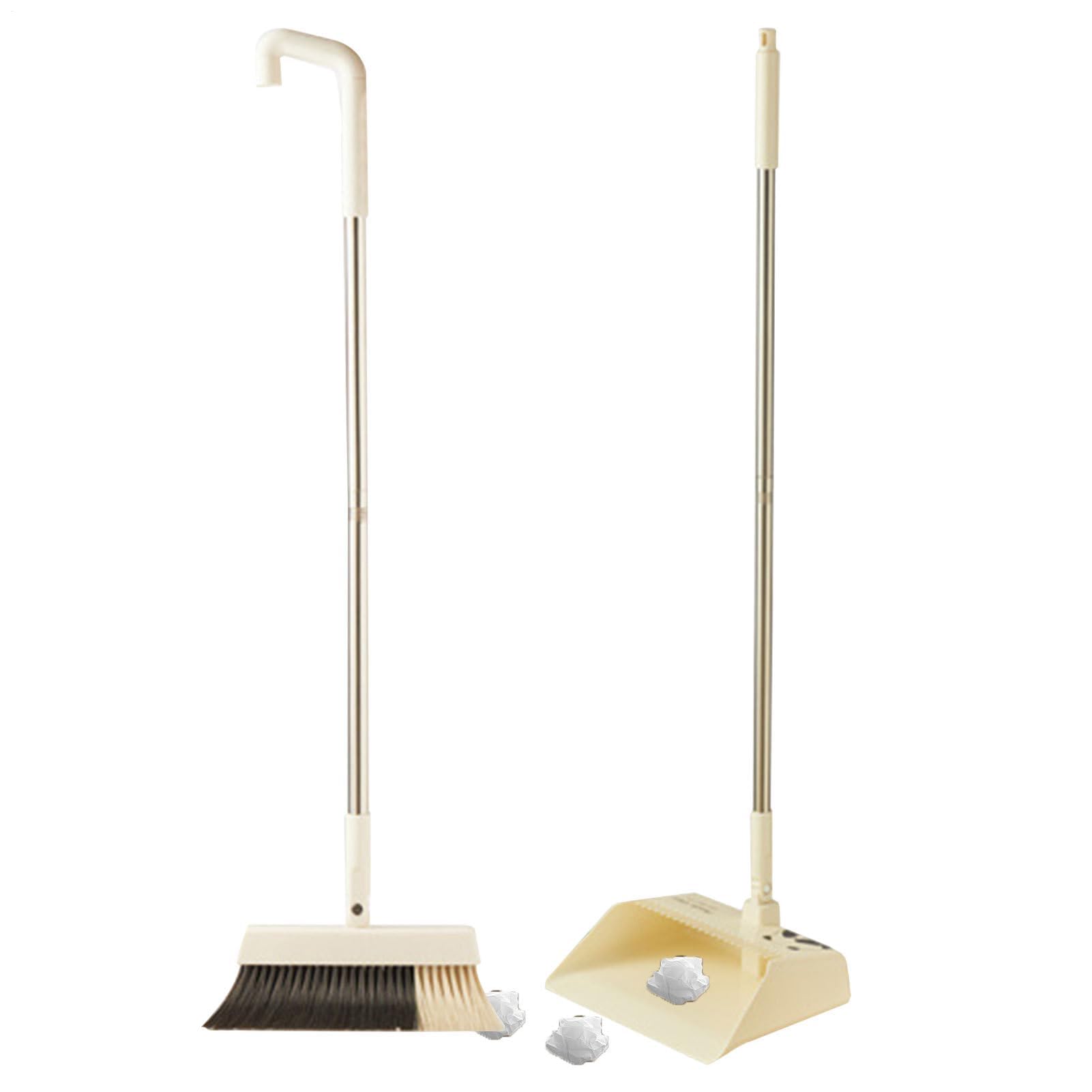 Set di scopa e paletta, con setole morbide, scopa compatta con paletta per cucina, corridoio e ufficio, materiale ABS resistente