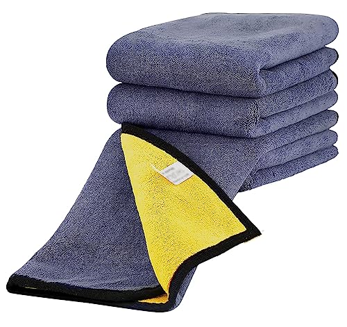 Image of Microfiber Towels for Cars Thickened Car Cleaning Rags Car Cleaning Supplies Cleaning Cloths Cleaning Towels for House and Car Drying Wash Detailing Buffing Polishing Towel(30*60 cm, Set of 4)