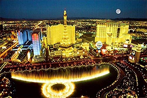 BUY ART FOR LESS Officially Licensed Las Vegas - Aerial by William Hartshorn Art Poster - 24 x 36 Inch - Decorative Print - Poster Paper - Ready to Frame