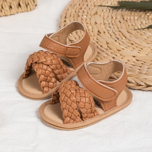 Image of Babelvit Infant Baby Girl Boy Sandals Comfort Premium Summer Outdoor Casual Beach Shoes with Flower Bowknot Anti Slip Rubber Sole Newborn Toddler Prewalker First Walking Shoes