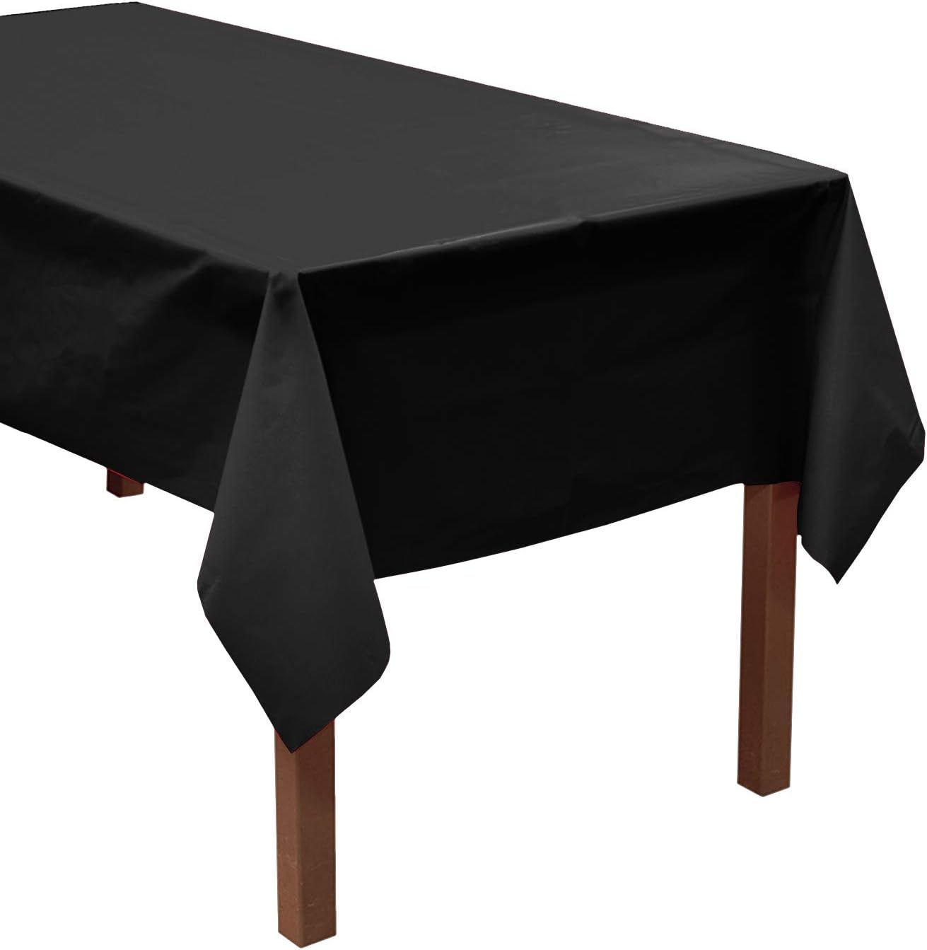 Party Essentials Heavy Duty Rectangle Plastic Table Cover Available in 24 Colors, 54 x 108, 3-Count, Black (54108BK-3)