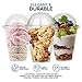 12 oz Clear Plastic Dessert Cups with Lids (Set of 50) Small Disposable Parfait Cup, Dome Lid - No Hole, 12-Ounce Party Fruit Containers, Banana Pudding Bowl, Jello, Ice Cream, Desserts Container