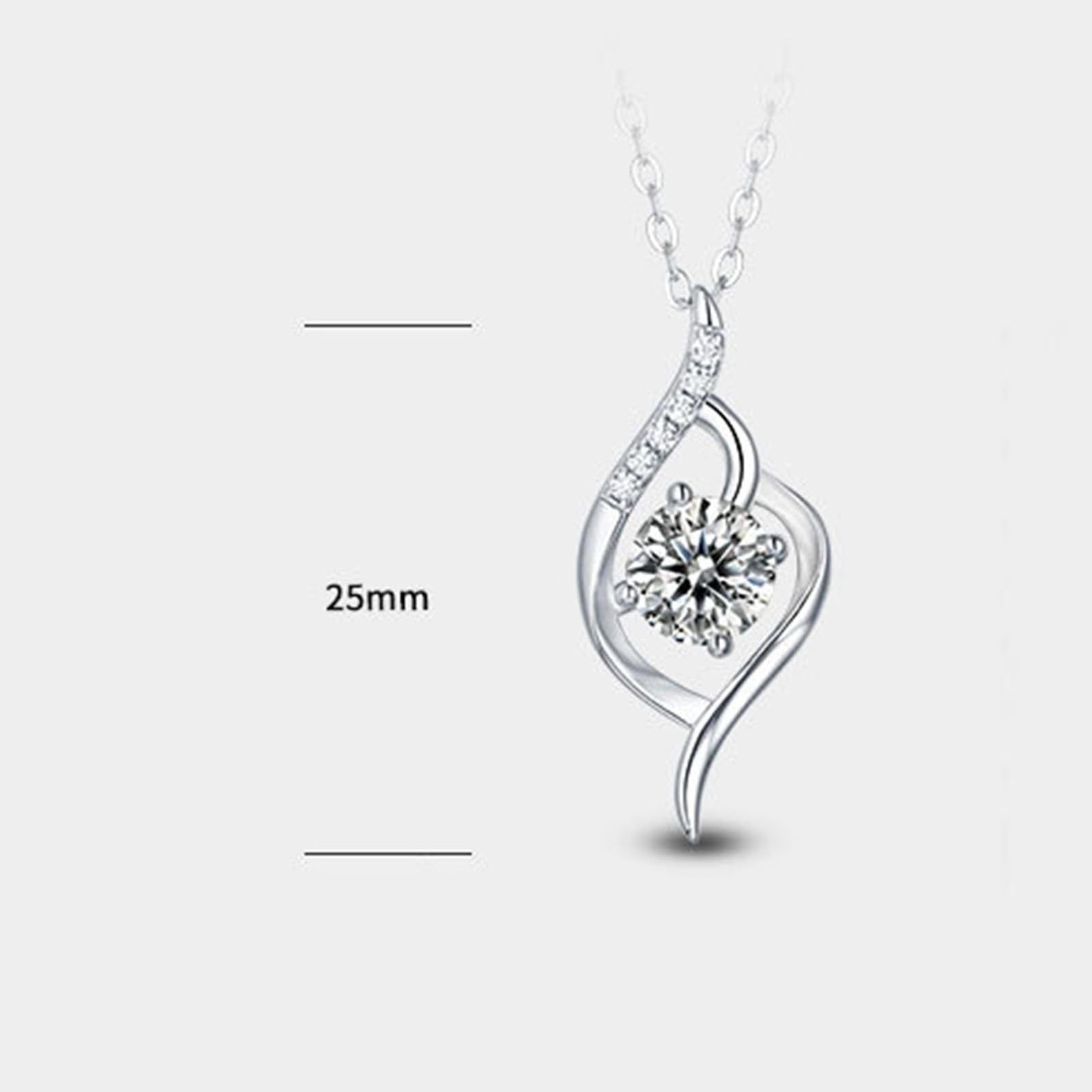 Collar de cadena ajustable para mujer, oro blanco/platino, oro blanco, cadena trenzada para el día de San Valentín, moissanita