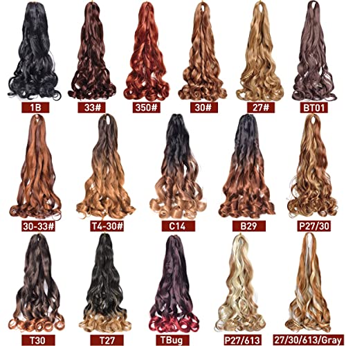 Extensions cheveux synthétiques bouclés 61 cm P27/613 parfaits pour soirées et mariages - 4