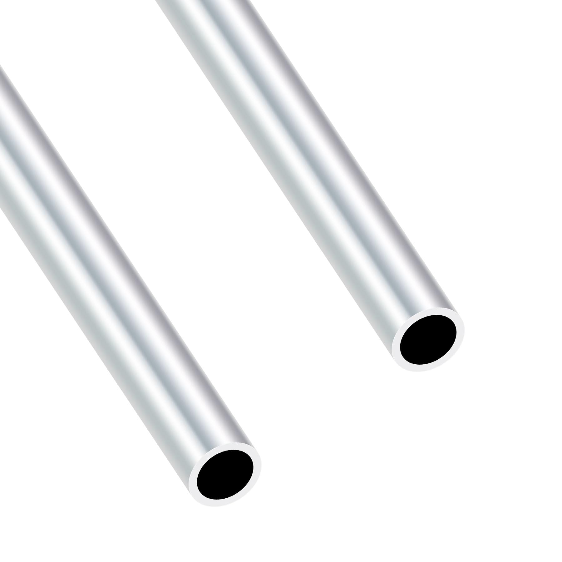 Imeistek Silver 6063 Aluminium Round Tubes, 17Mm Od 13Mm Id 400Mm Length Seamless Aluminium Tubes For Diy Model, Industrial,Decorative (2Pcs)