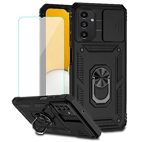 Coque Samsung A04S anti-choc avec anneau magnétique rotatif et protection écran