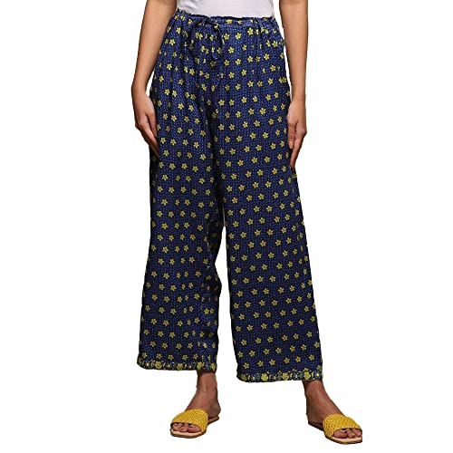 Image of BIBA Women Mid Rise Rayon Straight Palazzo