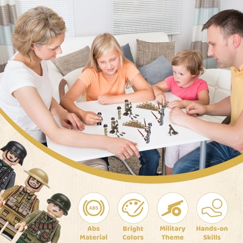 QMLING Waffen Militär Set für Figuren, 30 Mini Soldaten Figuren Spielzeug, Ww2 Armee Waffen Spielzeug Set, Ww2 Military Kit für Kinder Geschenke