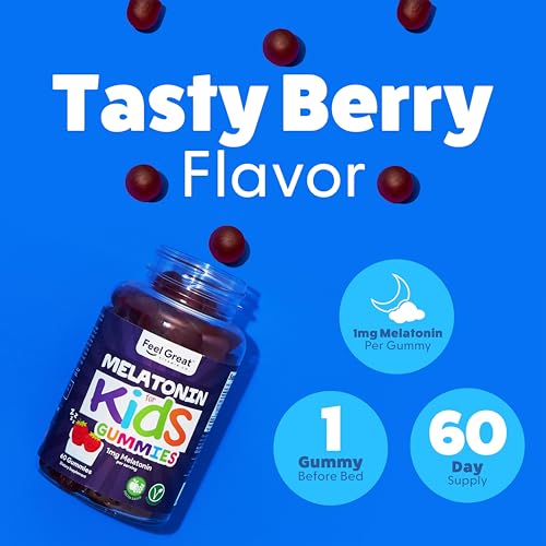 Feel-Great-Kids-Melatonin-Gummy-Strawberry-Flavored-Melatonin-Gummies-Kids-1-MG-of-Melatonin-Sleep-Aid-for-Kids-Vegan-Gummies-60-Day-Supply