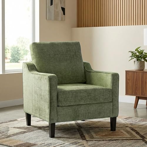 TLSUNNY Mid-Century Accent Chair, Modern Upholstered Chenille Arm...