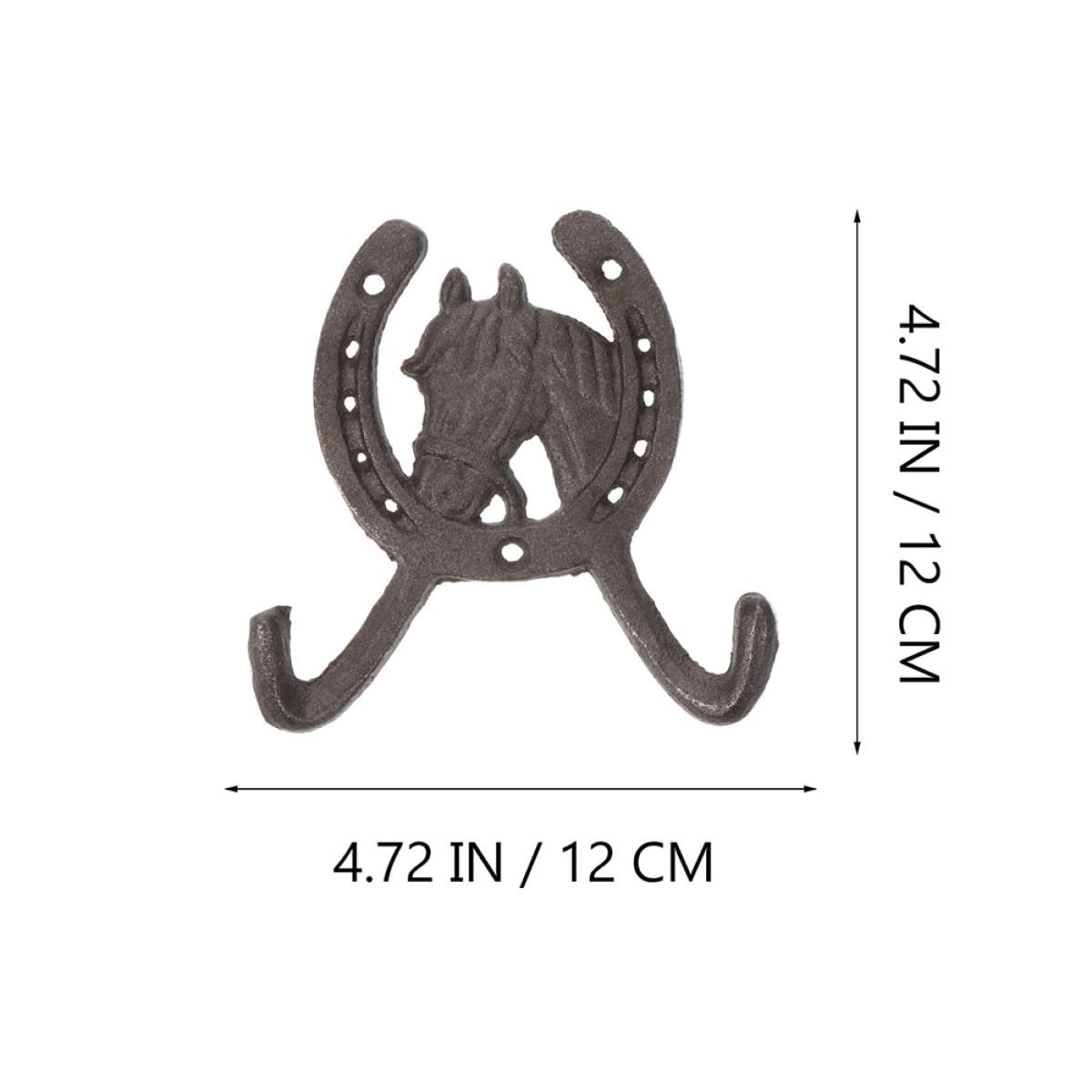 Ganci Decorativi da Parete a Ferro di Cavallo in Ferro Battuto 4 Pezzi