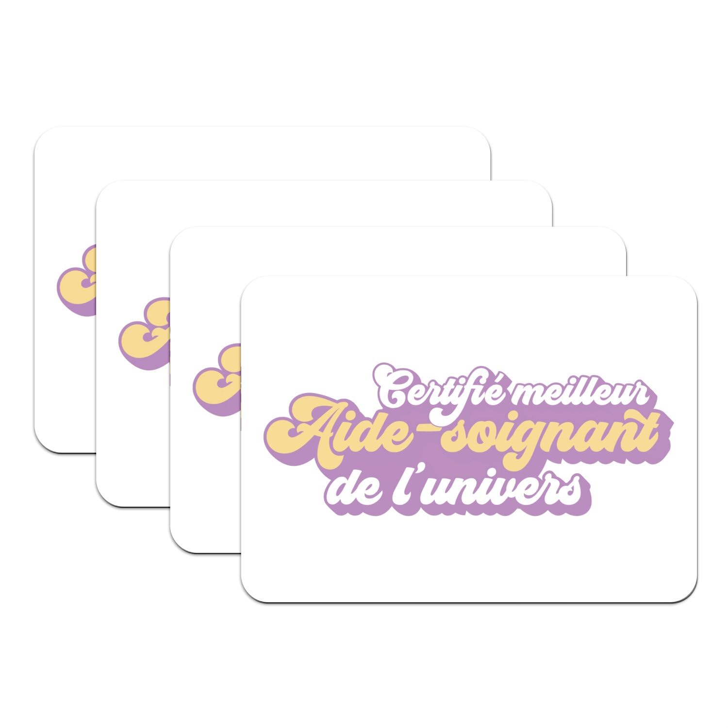 Sets de table meilleur aide-soignant idée cadeau univers médical lot de 4