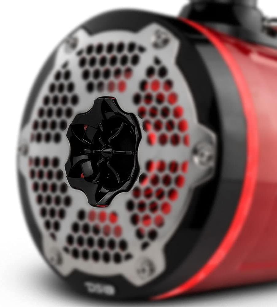 DS18 NXL-X8TPNEO/RD 8" Neodymium Marine Towers with Built-in Passive Radiator, 1" Driver and RGB LED Lights - High Performance, Marine Grade IP65 Rated, 550W Max 180W RMS 4 Ohms (Pair)