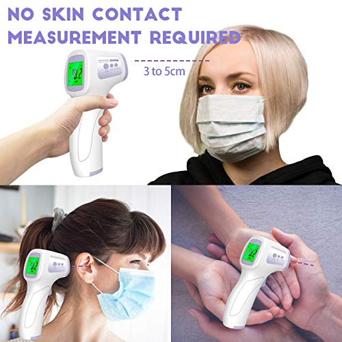 Forehead Thermometer for Adults, Touchless Digital Infrared Thermometers with 0.5s Instant Accurate Readings for Adult Kids Baby Body and Surface Thermometer, Fever Alarm and Memory Recall - Thumbnail 5