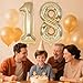 Champagne Gold Large Number 18 Balloon, 40 Inch Light Gold Foil Helium Number Balloons, Giant Mylar Number 18 Balloons for 18 Years Old Birthday Party Anniversary Decorations (Champagne Gold 18)