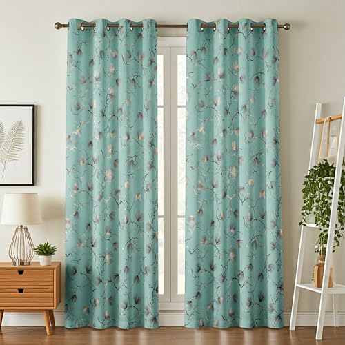 Image of Devsang Golden Foil 5 Feet Window Velvet Curtains Pack of 1, ISLANDAQUA