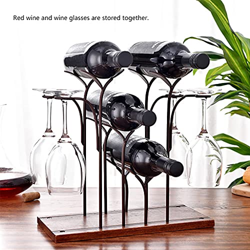 Soporte para botellas y copas para 4 vinos blanco miniatura 5