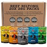 Hunters Beef Snack 20 Pack Variety Beef Biltong, 560g Mixed Flavours - Biltong Bites - Grass Fed Meat Strips - High Protein Snacks - Carnivore Low Calorie Meat Snacks