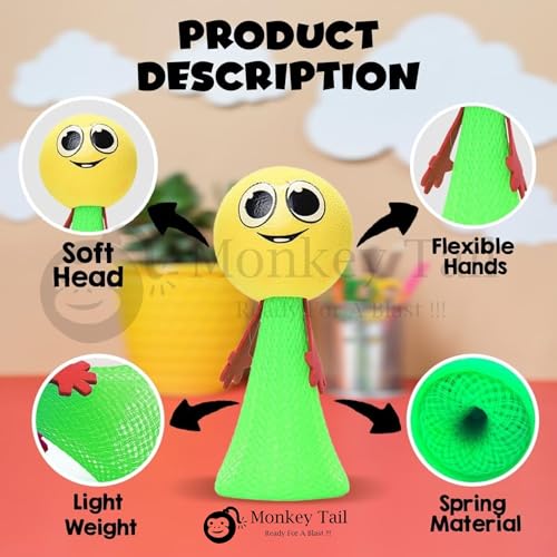 Image of MONKEYTAIL Cheeky Emojis Jump Toys As Birthday Return Gifts For Kids I Set Of 15,Multicolor
