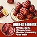 Jujube Dates, Red Dates, Dried dates, 1.1LB, Jun Jujube(Super Sized红枣), Glacial Plateau jujube, Sun Dried, No Sugar Added, Sweet Food for culinary, Roasting, Tea, Dried Fruit, Boost Immunity & Sleep