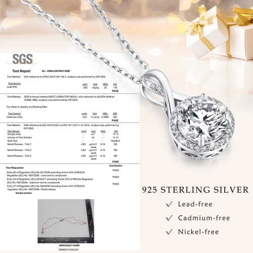 Lavumo Sterling Silver Necklaces For Women Rose Gold Silver Cubic Zirconia Pendant Necklace Jewelry For Her Gifts For Woman Wife Girlfriend Mom On Birthday Anniversary Christmas Valentines Day #TOP2