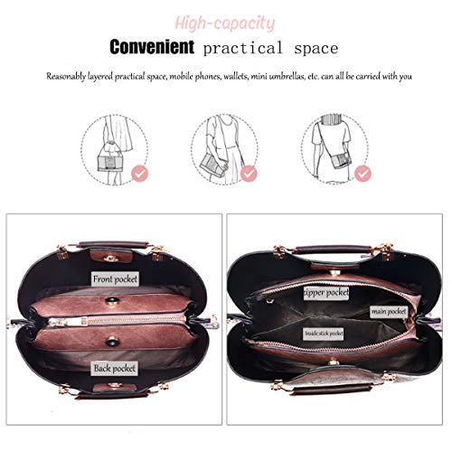 Bolso tote satchel de mujer con asas y cuero PU miniatura 6