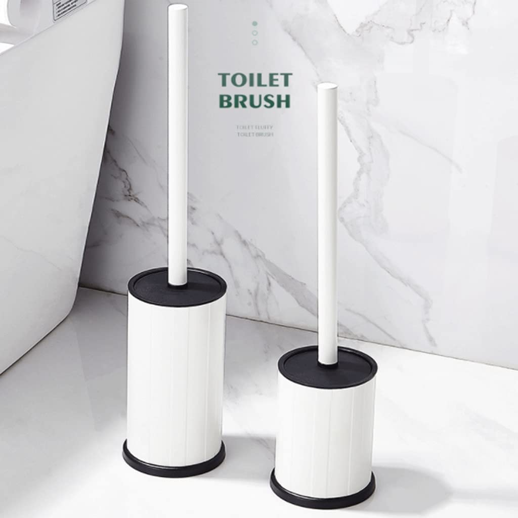 Cepillo de Inodoro de Silicona con Soporte, Cepillo de Inodoro de Mango Largo para baño, ergonómico, Elegante y Duradero (Color: Paquete de 2, Negro).