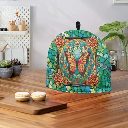 Image of Butterfly Tea Cozy for Teapot Insulated Rose Tea Pot Cozy Green Tea Pot Cozy for Keeping Warm Tea Cosy for Teapot Dust Protector