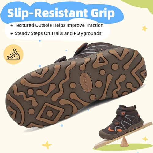 Image of Mishansha Kids Water Resistant Hiking Boots, Boys Girls Anti Collision Anti-Skid Athletic Outdoor Ankle Adventure Trekking Shoes