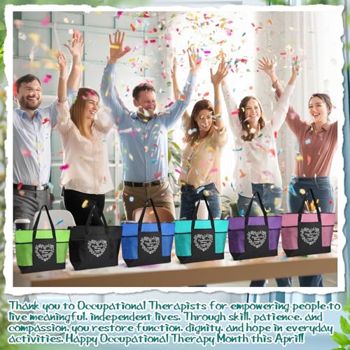 Image of 6 Pcs Team Appreciation Tote Bags Pocket for Women Employee Appreciation Gifts for Nurses Volunteer Cowork
