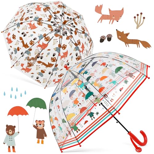 Parapluie bulle transparent pour tout-petits garçons et filles avec poignée en forme de cloche