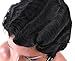Kalyss Africa American Women's Short Finger Wave Wig Off Black Premium Synthetic Hair Wig for Black Women