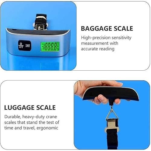 Miniatura 8 de Báscula digital de equipaje, báscula digital portátil para colgar, báscula digital de equipaje colgante de 110 libras con retroiluminación para