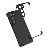 Woluki for Samsung Galaxy S24 Plus Frameless Case Built-in Camera Lens Protector Frameless Backless Slim Lightweigh Soft TPU Bumper Frame Cover Shockproof Protection Drop-Proof case &lpar;Black&rpar;