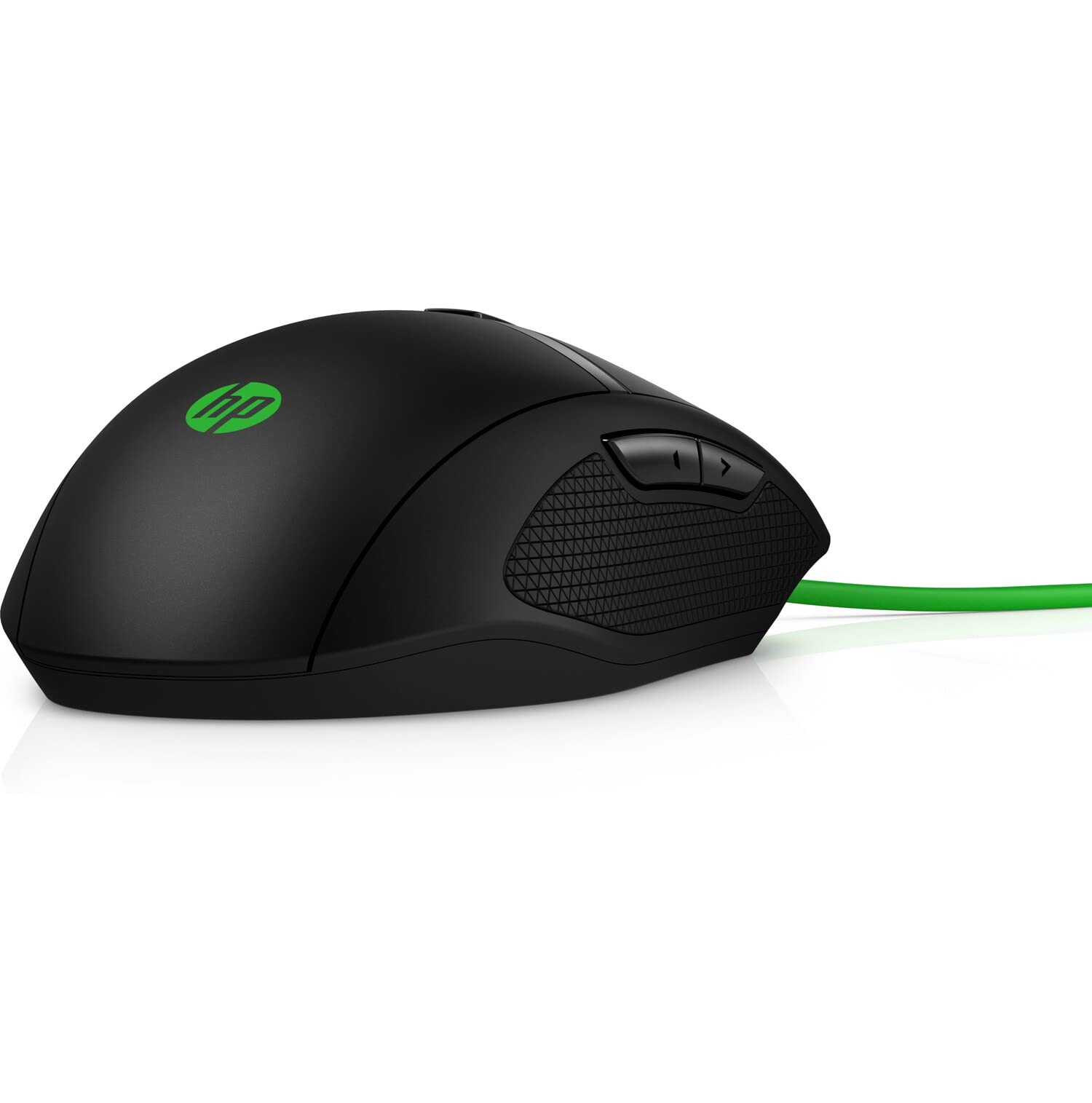 HP Pavilion 300 Ratón Gaming - (5000 PPP, 8 Botones, Iluminación LED, Conexión Cable USB, Windows 7, 8 y 10), Color Negro y Verde