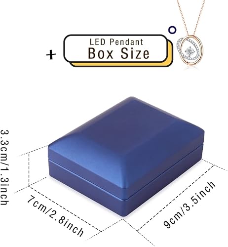 Miniatura 6 de Juego de 2 cajas para anillos iSuperb de terciopelo azul, para parejas, caja para regalo de joyería, estuche para pendientes, de 5,5cm x 5cm x 4cm