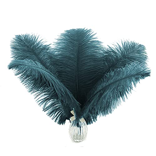 Ballinger Teal Ostrich Feathers Bulk - 24Pcs 12-14inch Feathers for Party Centerpieces,DIY Crafts and Home Decor by Ballinger - Used condition - US$18.42