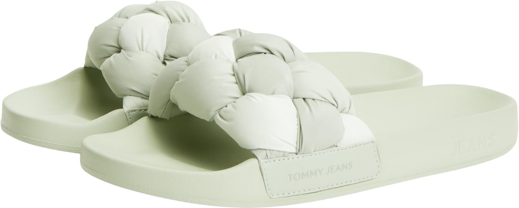 Tommy Jeans Donna Scarpe da Mare Braided Slides con Fascetta Intrecciata, Verde (Misty Sage Gradient), 35