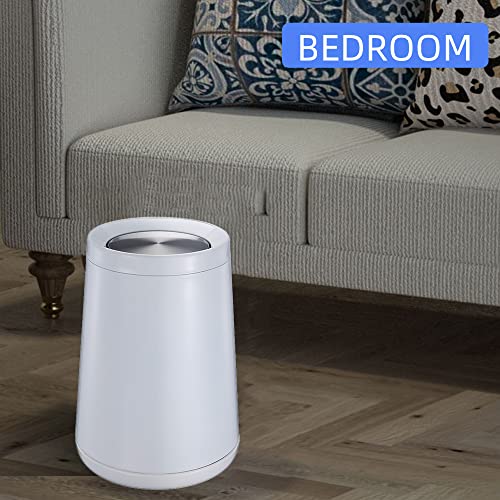 Caneca de basura blanca con tapa basculante 10 L miniatura 2