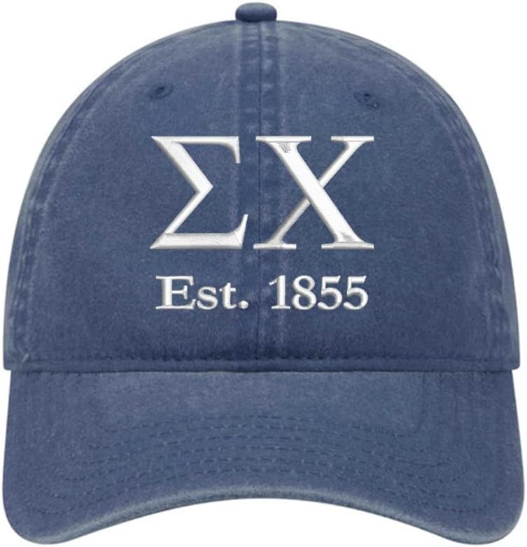 Sigma Chi Fraternity Baseball Hat - SX Embroidered Greek Letter Cap - Unstructured Fraternity Hat