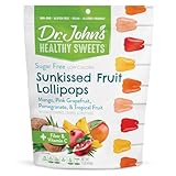 Dr. John’s Sugar Free Candy, Healthy Lollipops with Zero Sugar, Low Calorie Snacks, Keto Friendly Hard Candy Sweets, Sunkissed Fruit Tooth, 60 Count, 1 LB