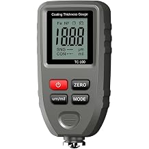 Thickness Gauge, TC100 Coating Thickness Gauge 0.1micron/0-1300 Car Paint Film Thickness Tester Measuring FE/NFE Russian Manual Paint ToolGray