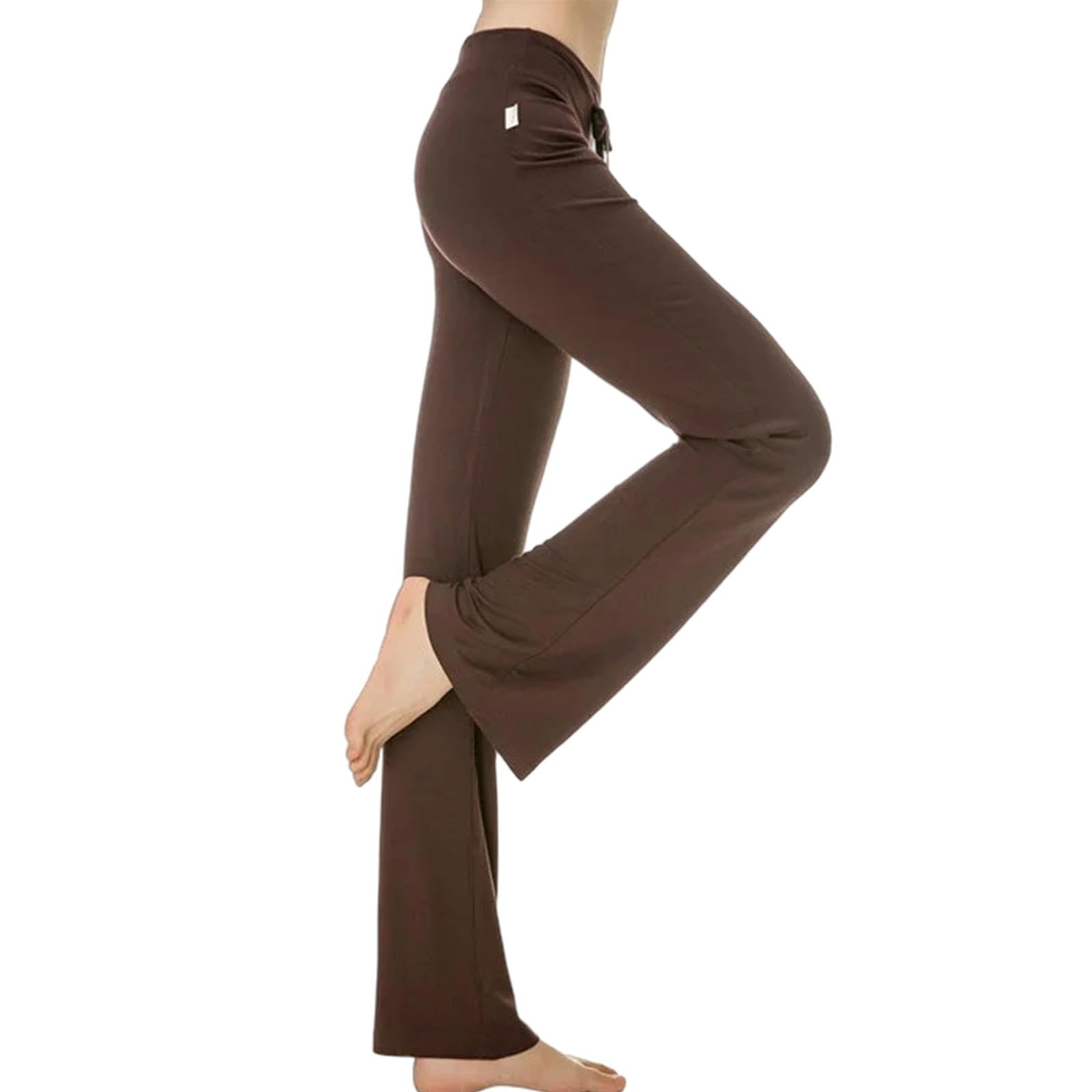Legginsy dla kobiet UK rozkloszowane legginsy damskie fitness push up wysoka talia szerokie nogawki bezszwowe spodnie treningowe siłownia elastyczne rajstopy-obraz kolor-XXXL