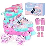 Sportneer Patins à roulettes réglables avec équipement de Protection pour Enfants, Adol...