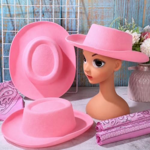 Image of Coume 24 Pieces Cowboy Hats and Bandanas, Pink