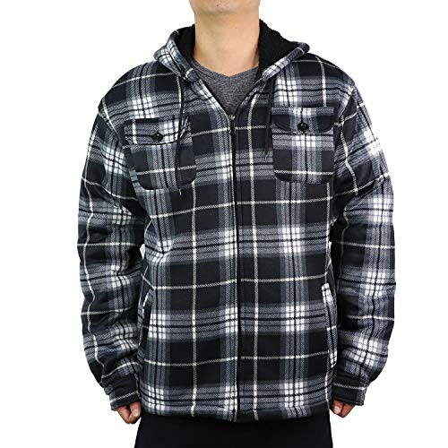 Image of Yasumond Hoodies for Men Zipper Fleece Sweatshirt Heavy Sherpa Lined Hooded Warm Winter Coats Big Tall