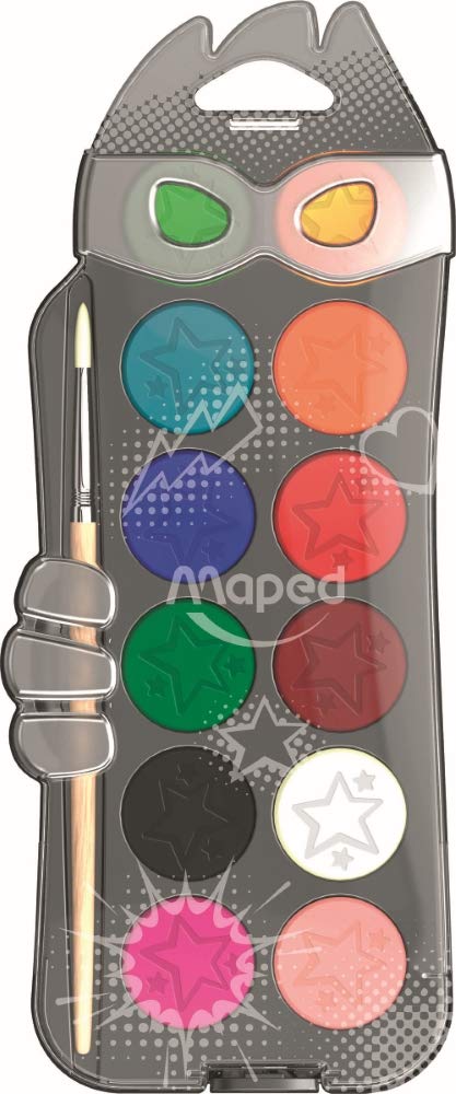 Maped 811520 Farby Akrylowe, Wielokolorowy, 12 x Ø30