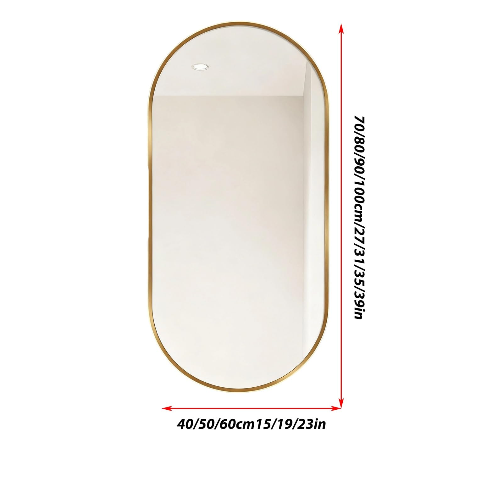 HD owalne lustro ścienne obrotowe lustro łazienkowe szkło hartowane przeciwmgielne srebrne wykończenie 40 x 70 cm (15 x 27 cali) - idealne do eleganckiej dekoracji domu i rozwiązań oszczędzających